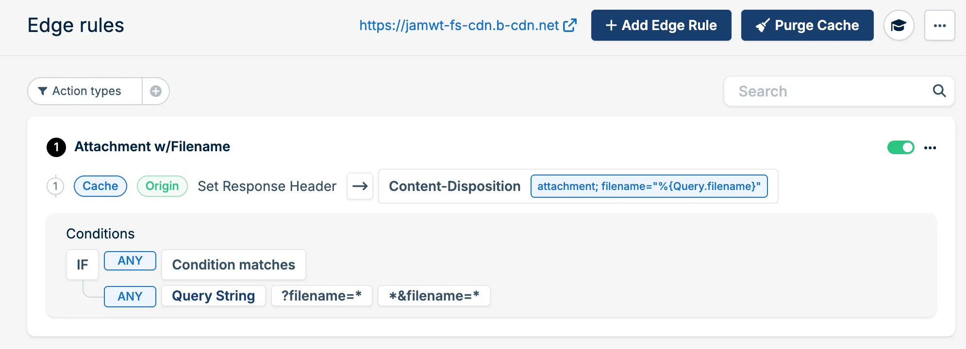 Bunny.net Edge Rule for Content-Disposition